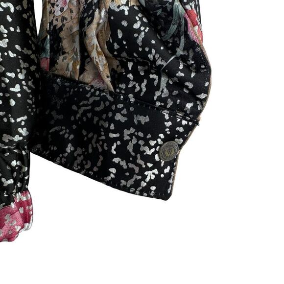 Vintage Metallic Floral/Black GDT TOO Reversible 90s Bomber Jacket One Size - Picture 12 of 13
